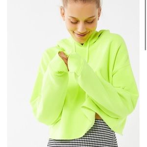 GRAY out from under cropped hoodie